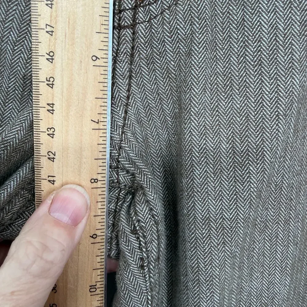 Free‎ People Pants Women’s 29 Brown Ultra Wide Leg Herringbone Bohemian Hippie